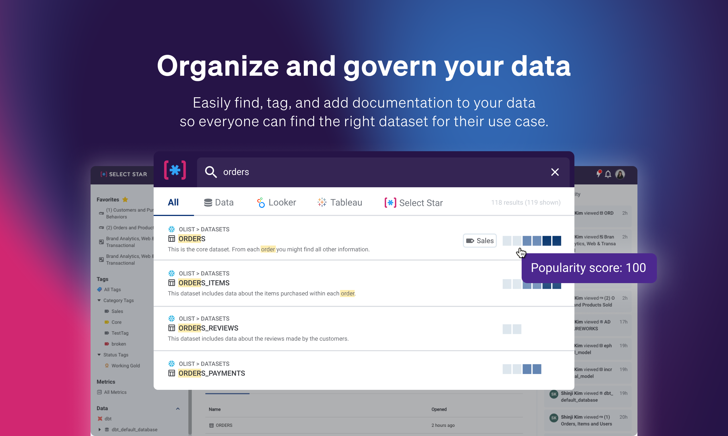 screenshot of Select Star